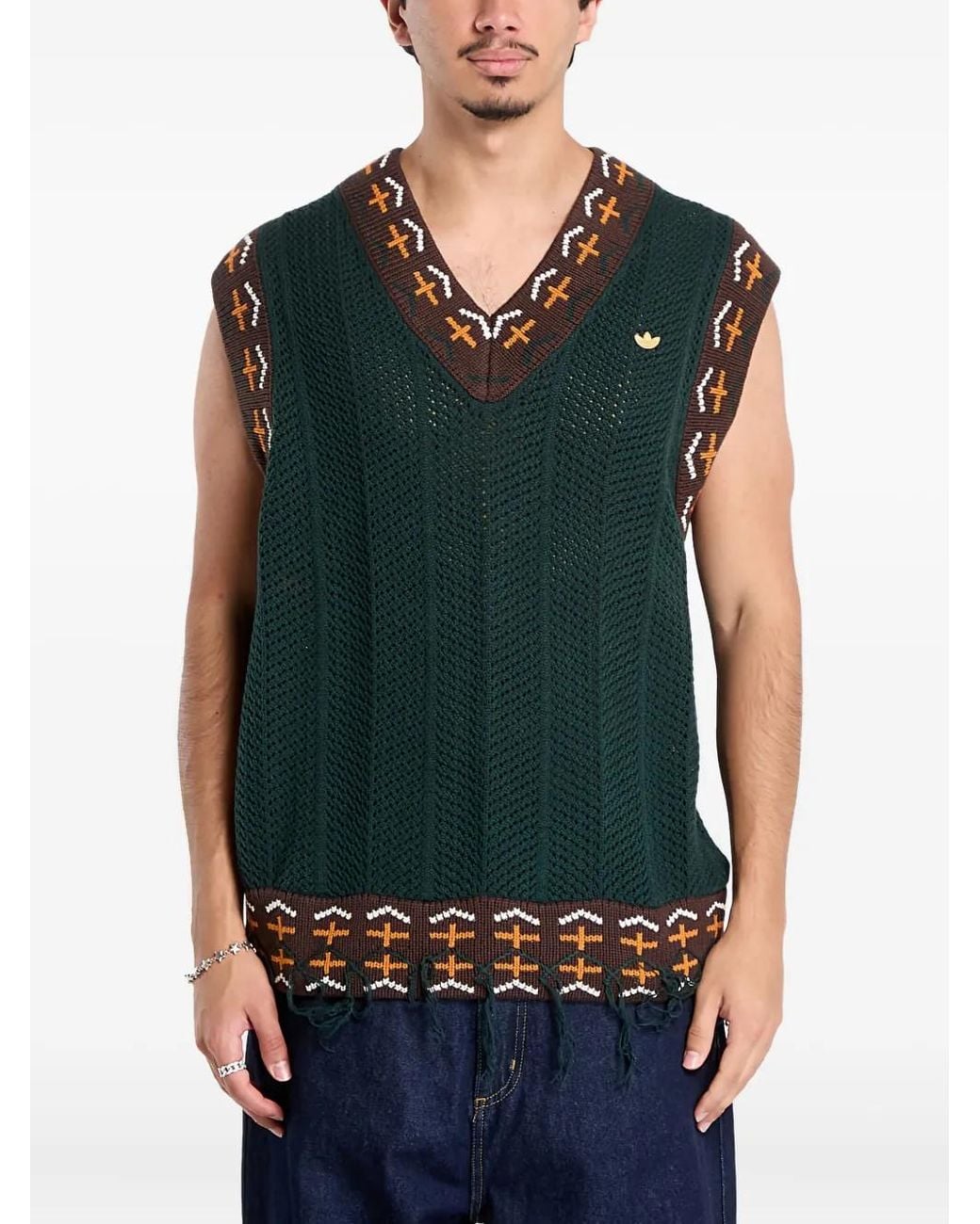 Adidas Black X Clot Knit Vest By Edison Chen Top for men