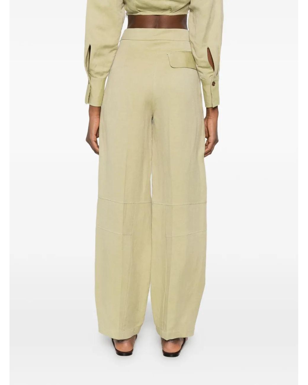 Erika Cavallini Semi Couture White Button Detail Trousers