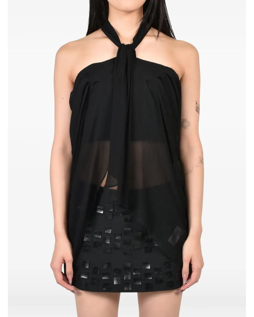 Room Service Pjs Black Ruched Draped Halterneck Top