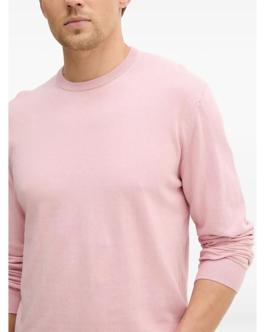 Benetton Pink Crew-Neck Sweater for men