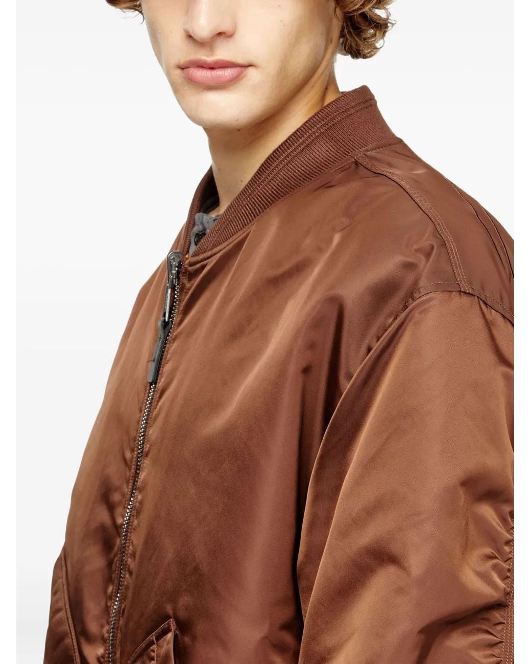 DIESEL Brown J-Held Oval D Padded Bomber Jacket for men