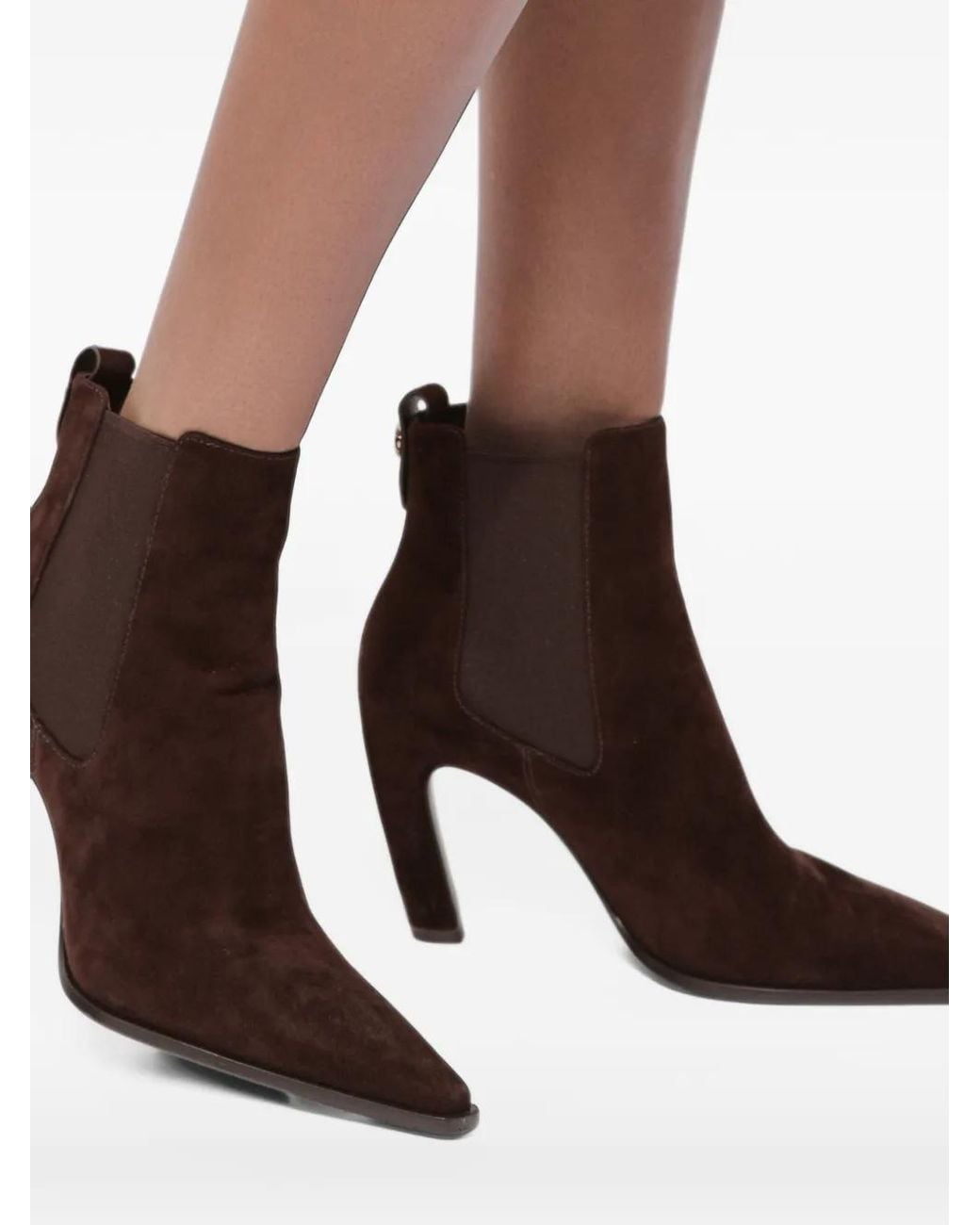 Tory Burch Brown Romy Chelsea Heel Boots