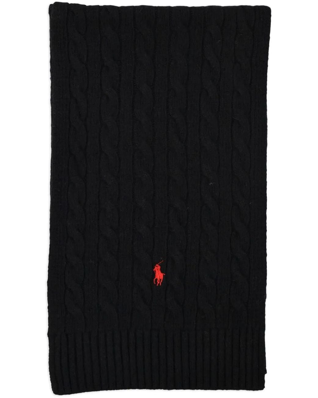 Polo Ralph Lauren Black Scarf Classic Wool Blend Accessories for men