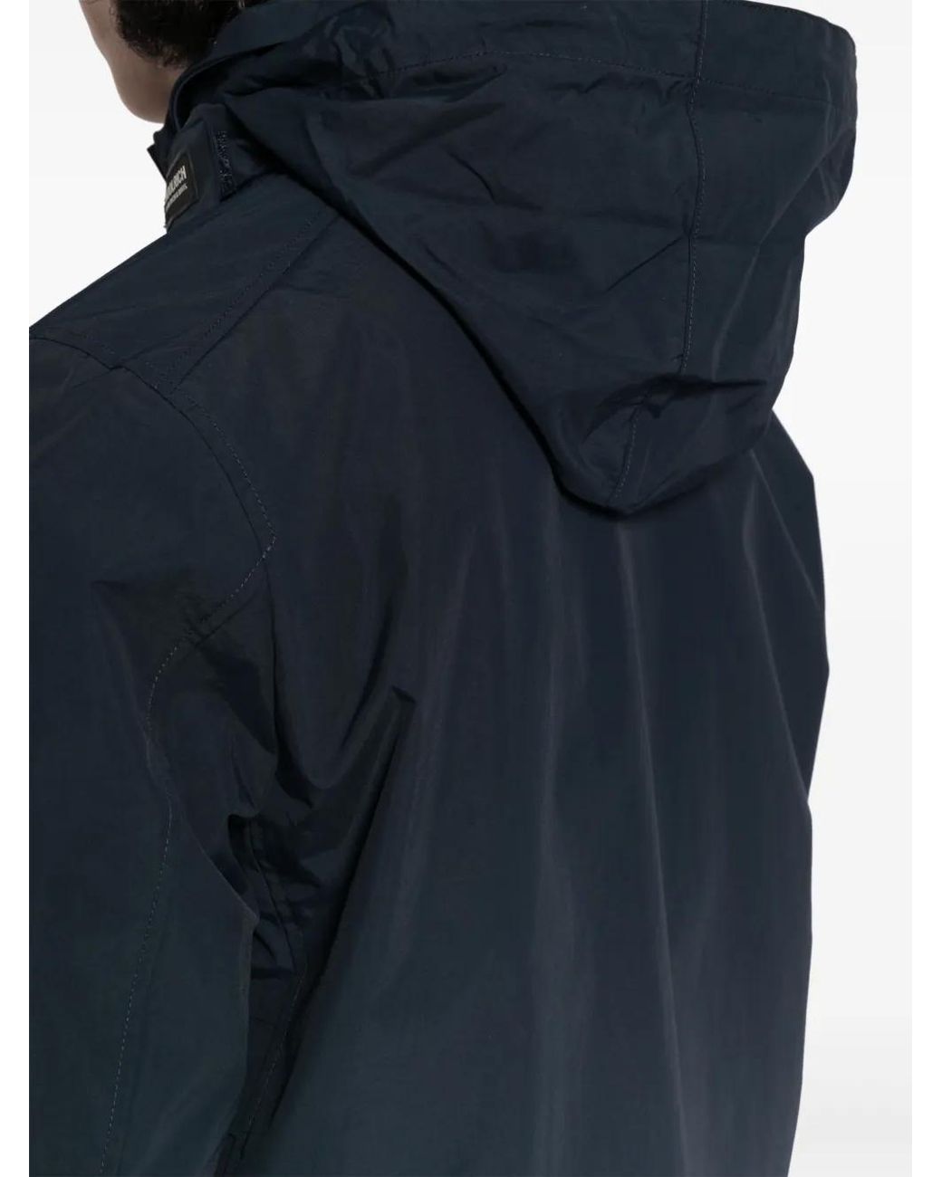 Woolrich Blue High-Neck Zip-Up Jacket for men