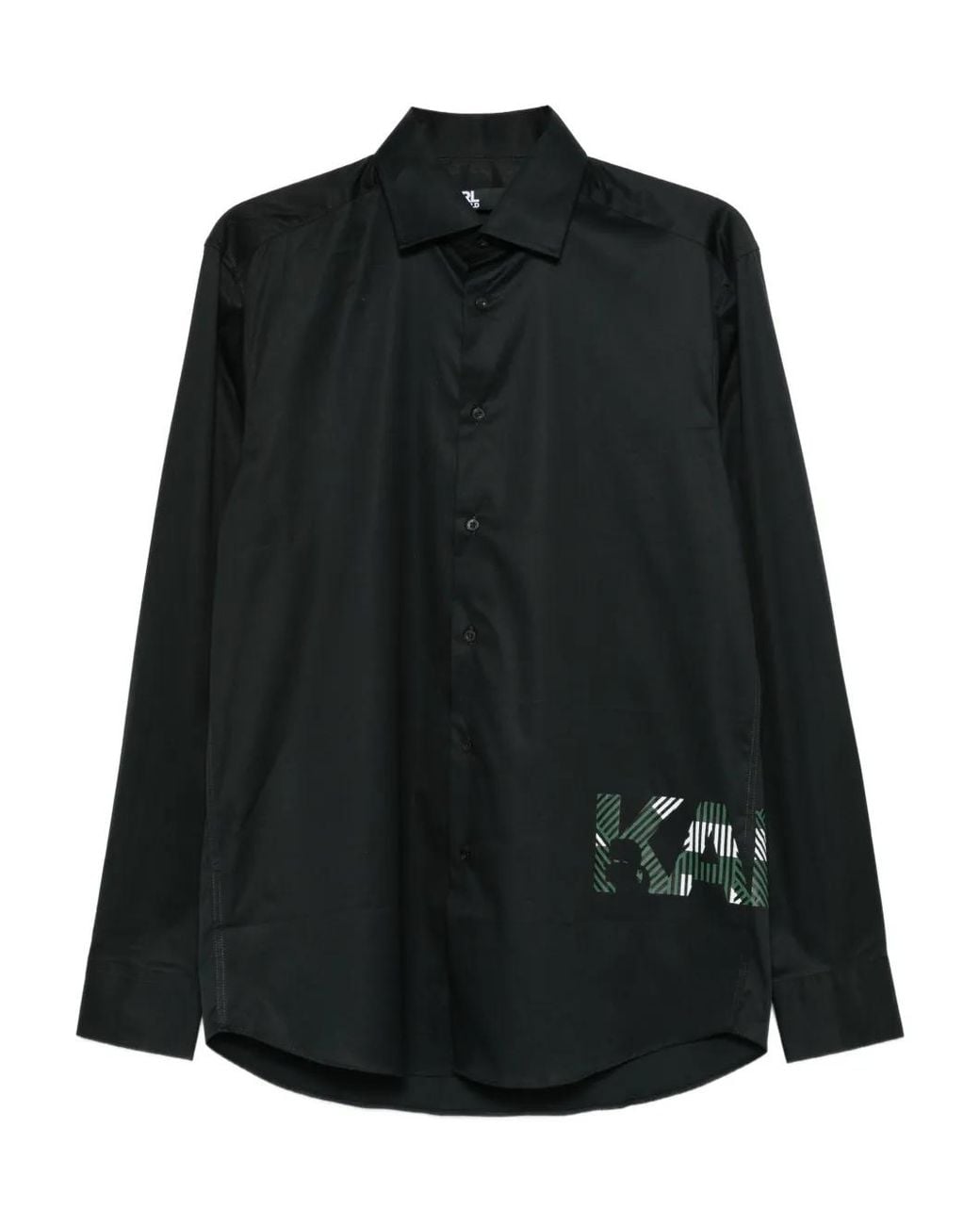 Karl Lagerfeld Black Logo-Print Shirt for men
