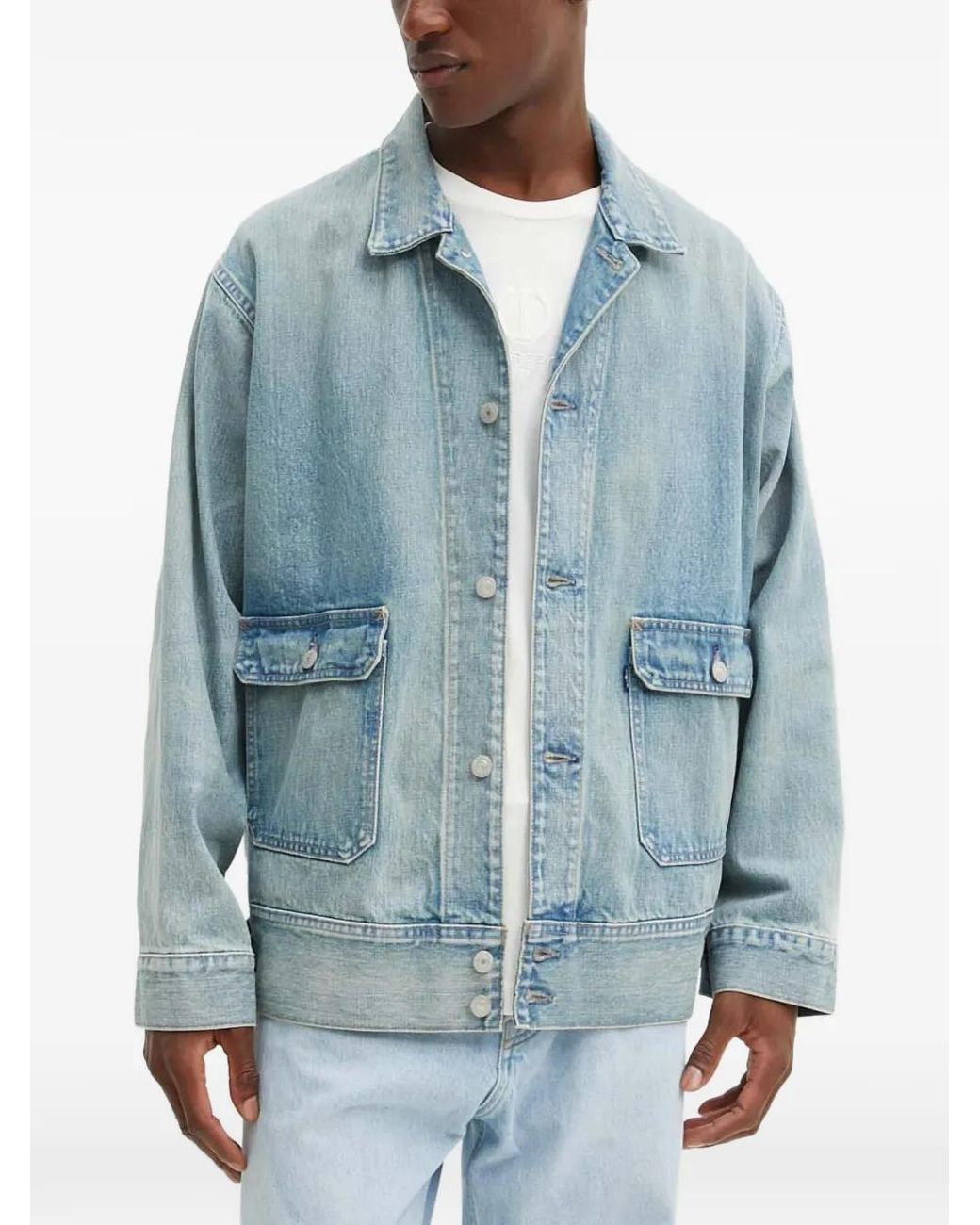 Levi's Blue Patch-Pocket Denim Jacket for men