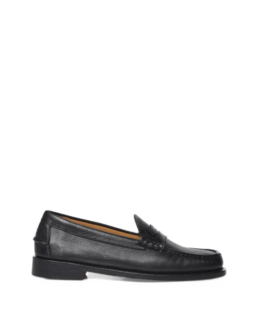Sebago Black Ravenna Grainy Leather Loafers for men