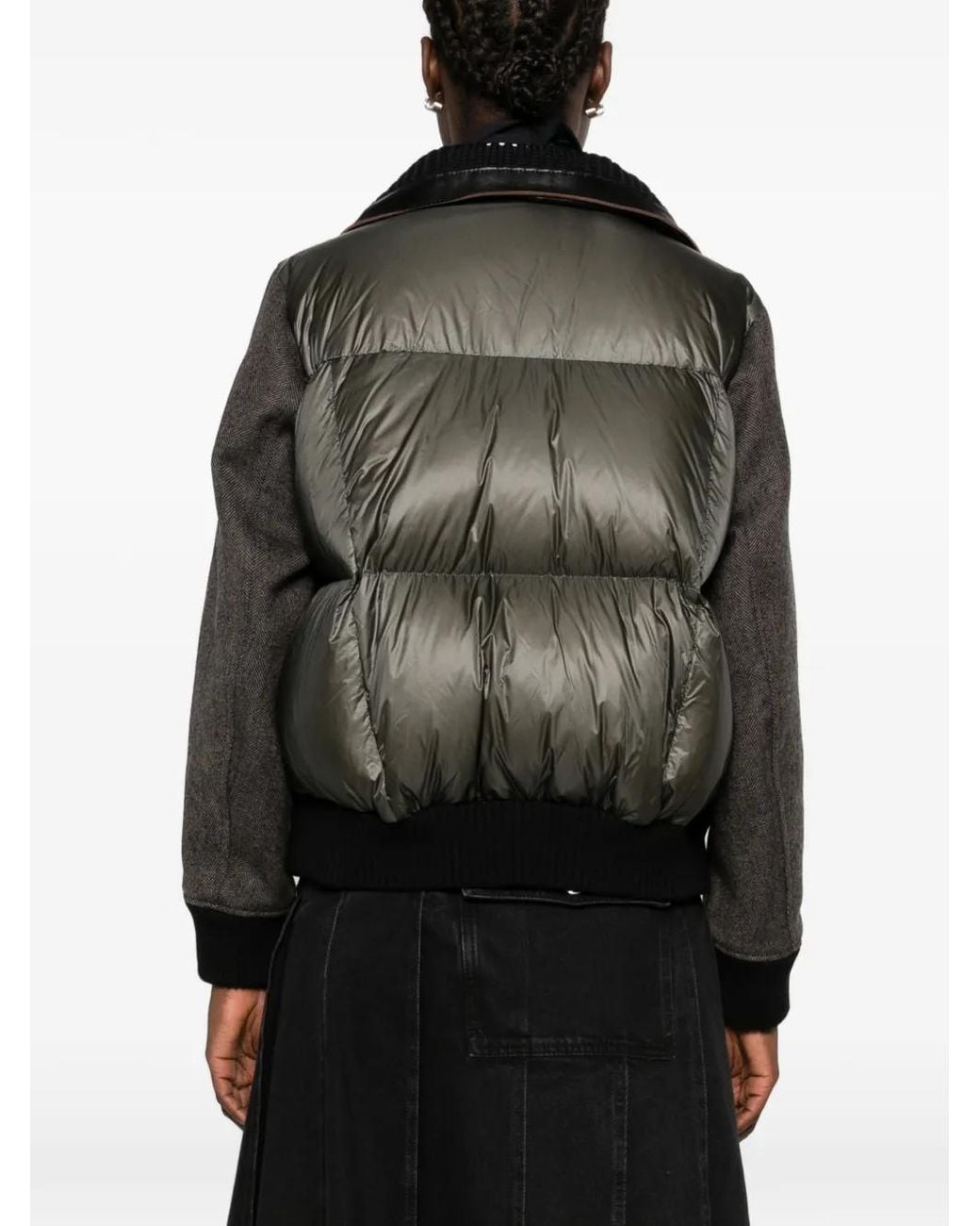 Sacai Black Veste À Motif De Chevrons