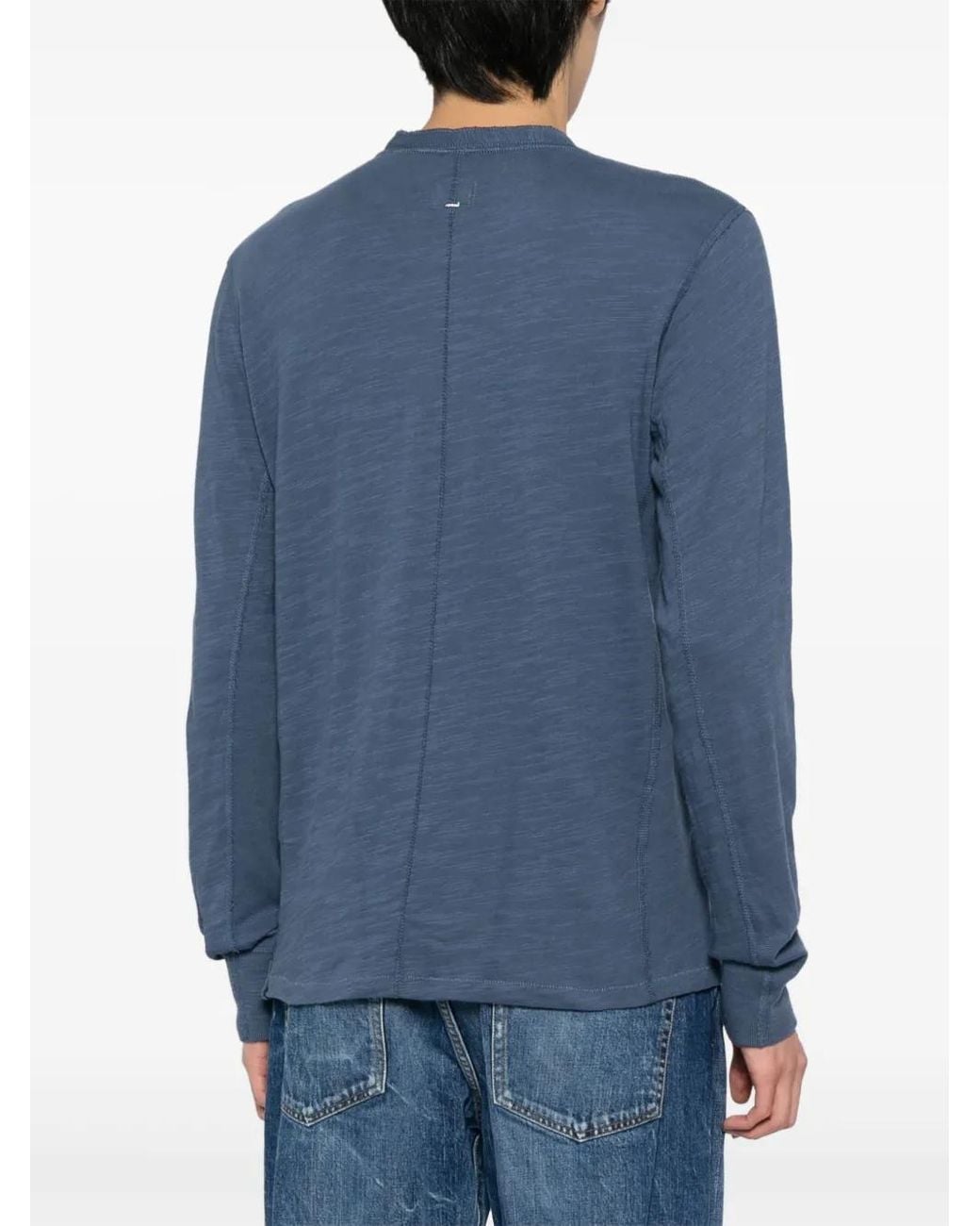 Rag & Bone Blue Cotton Henley T-Shirt for men
