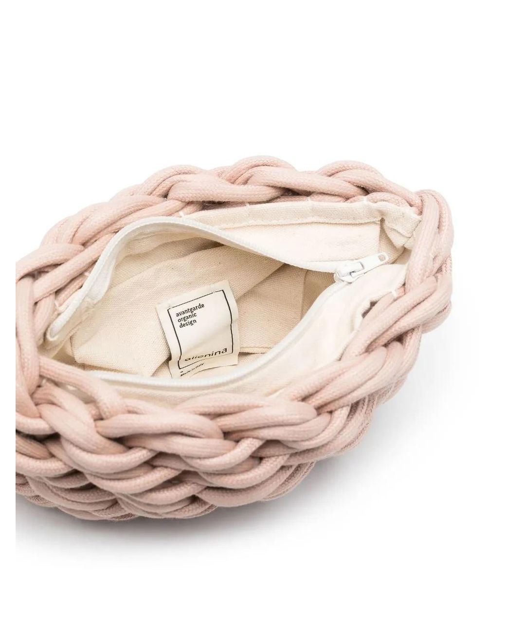 Alienina Pink Lina Woven-Rope Clutch