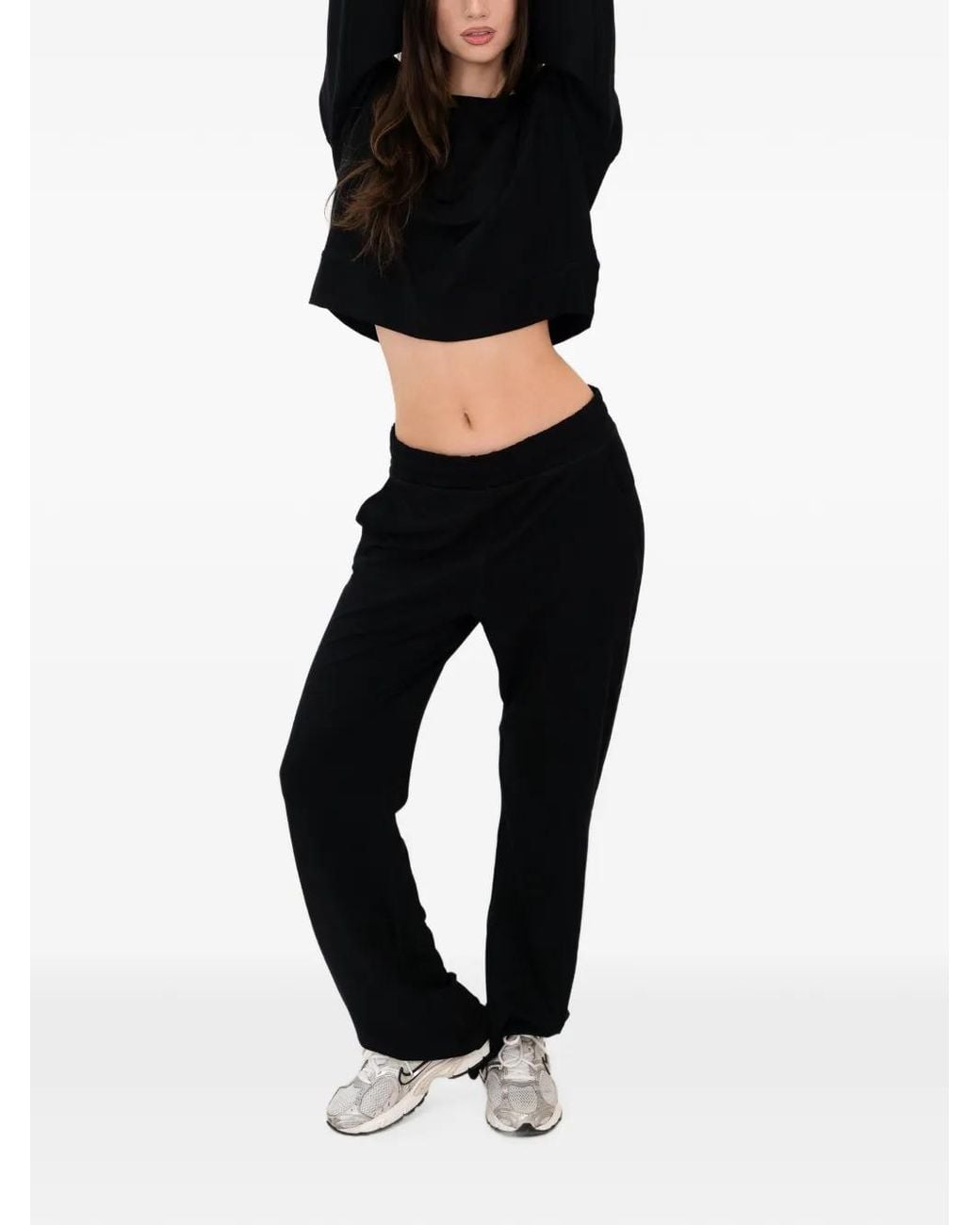 On/Off Essentials Black Solace Wide-Leg Track Pants