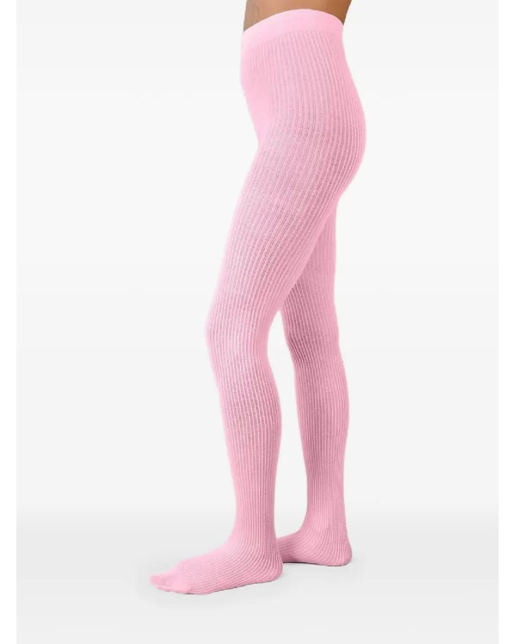 Swedish Stockings Pink Collants Zoe À Design Nervuré