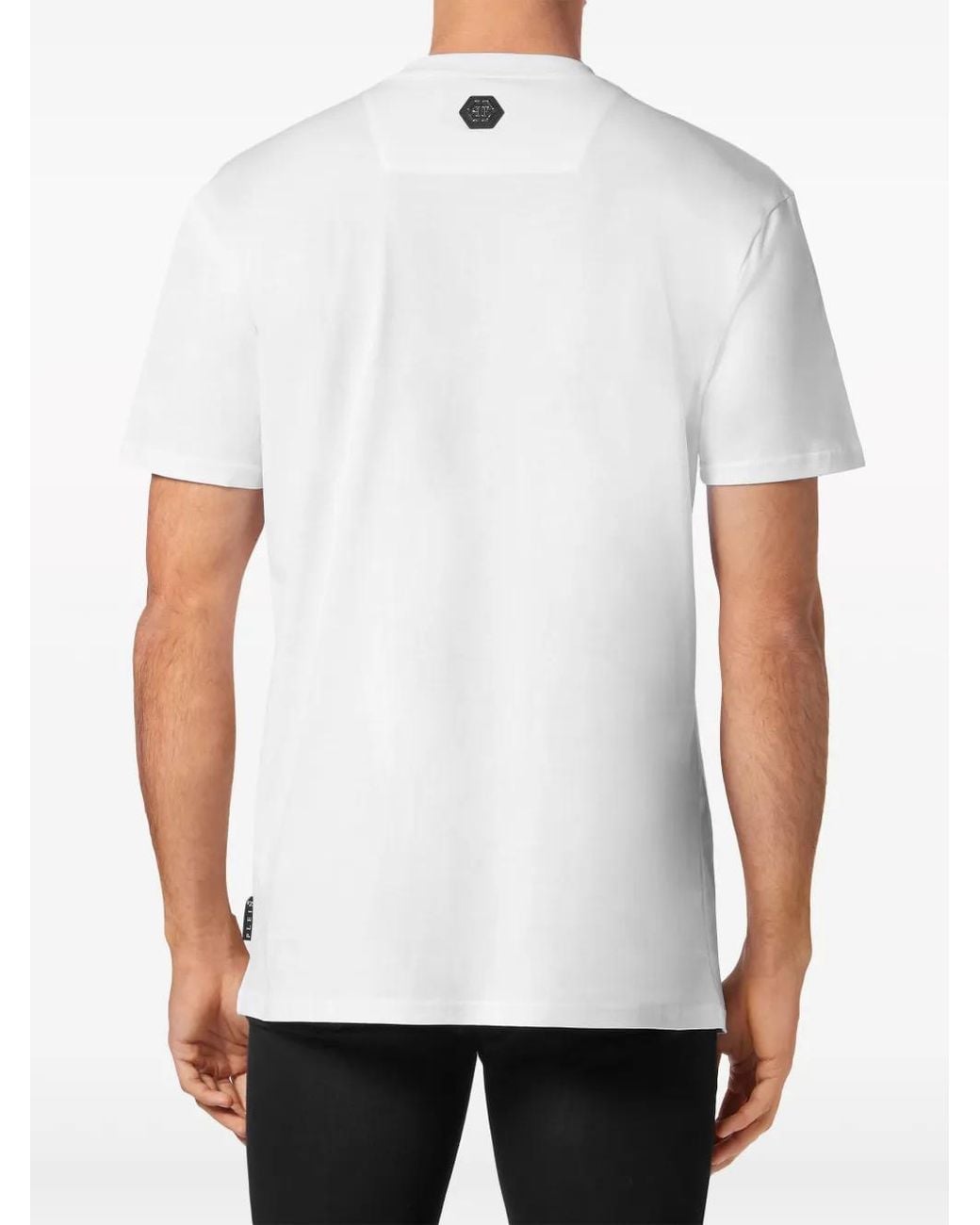 Philipp Plein Gray Crystal-Embellished Cotton T-Shirt for men