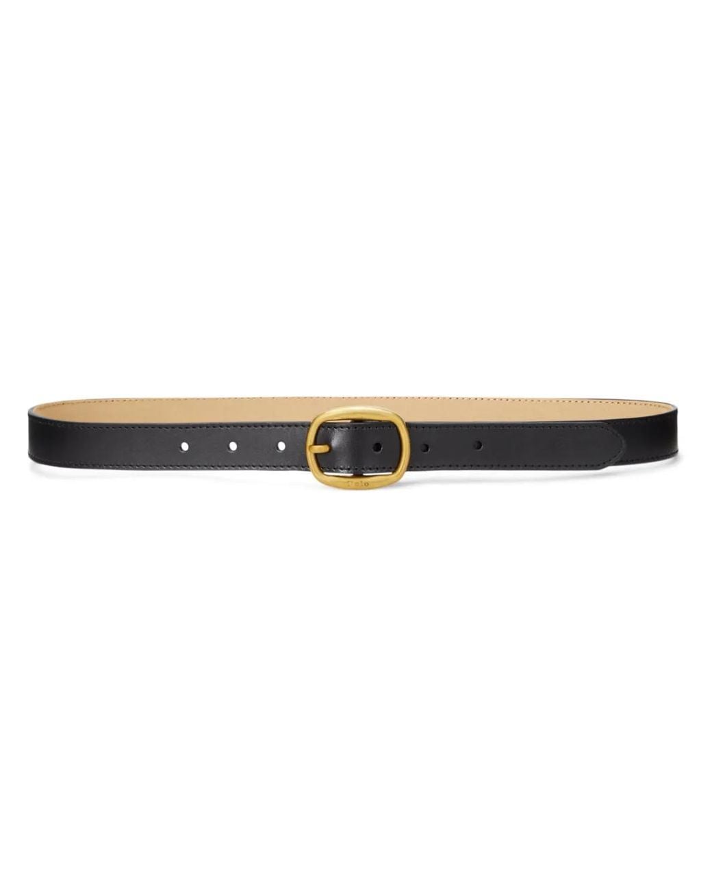Polo Ralph Lauren White Pin-Buckle Leather Belt