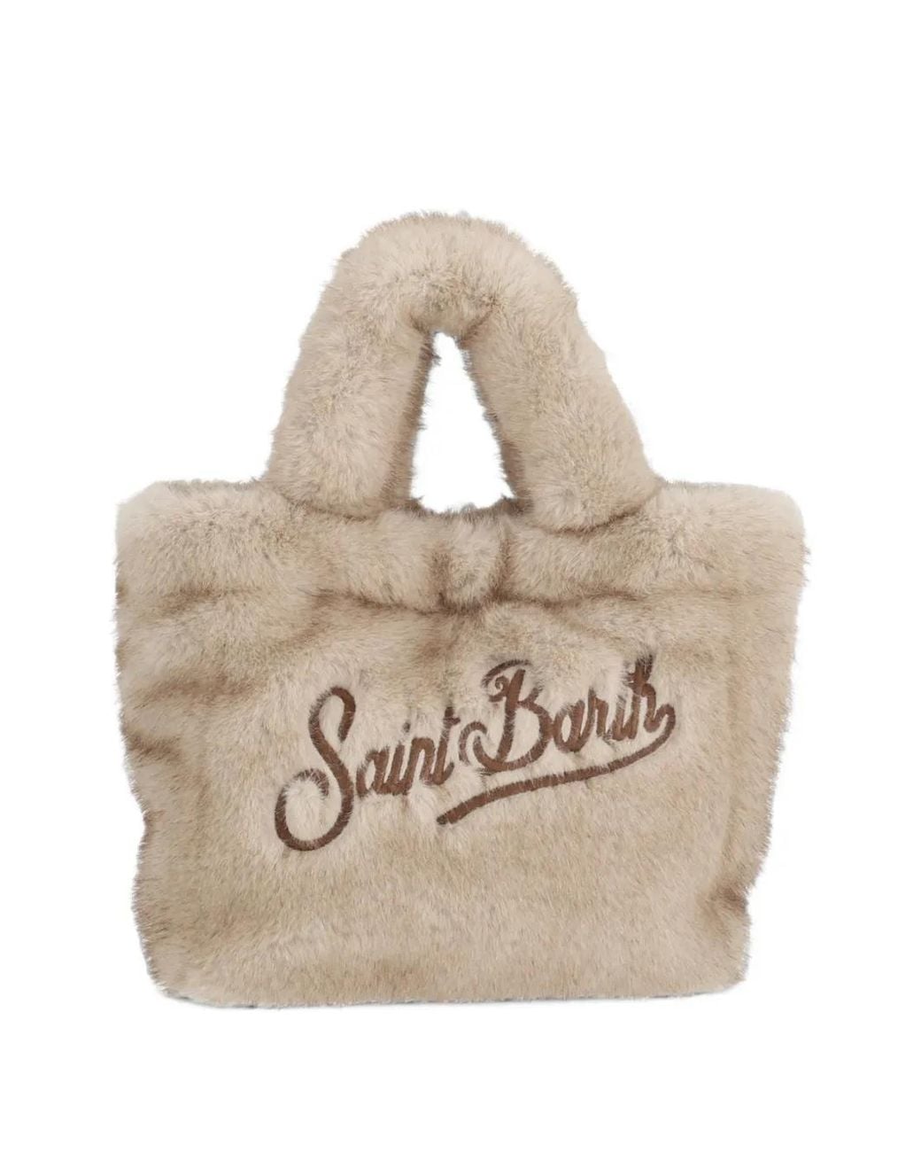 Mc2 Saint Barth Natural Mini Vanity Faux-Fur Tote Bag