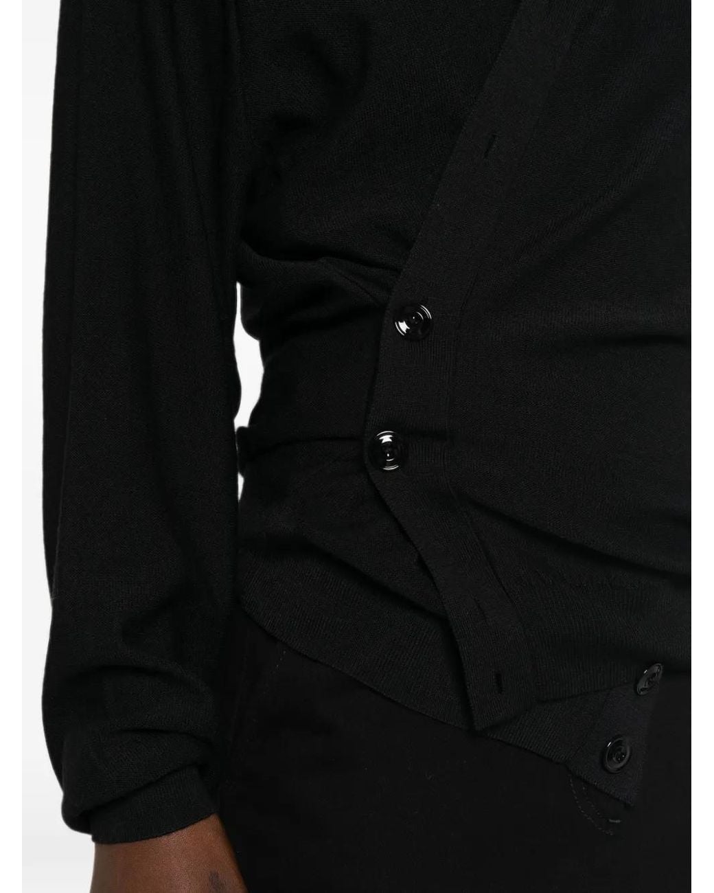 Lemaire Black Wrap-Style Cardigan