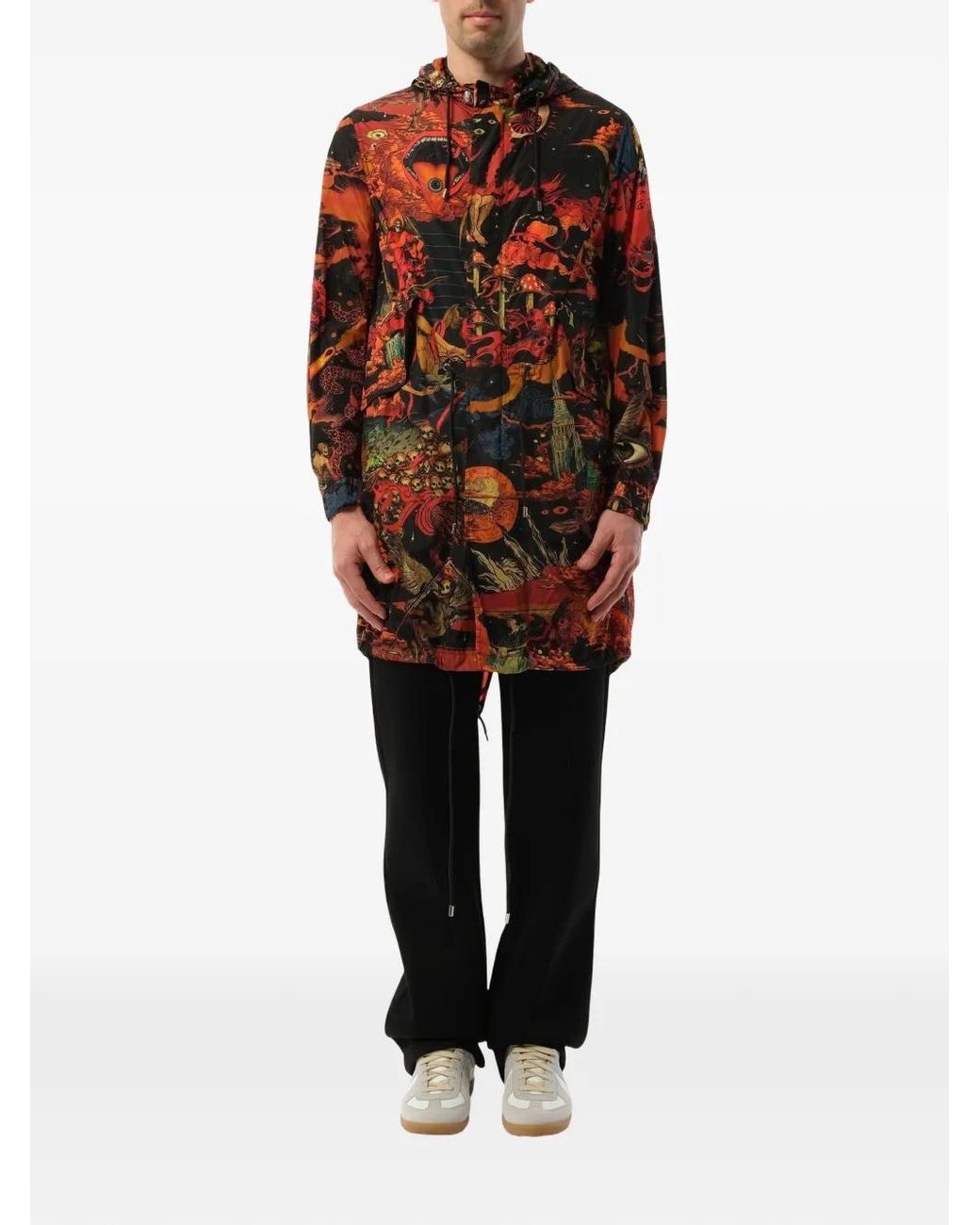 Givenchy Red Underworld Graphic-Print Parka for men