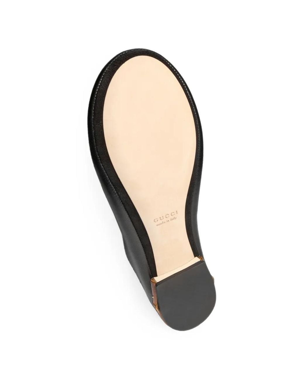 Gucci Black Bamboo-Detail Bow Ballet Flats