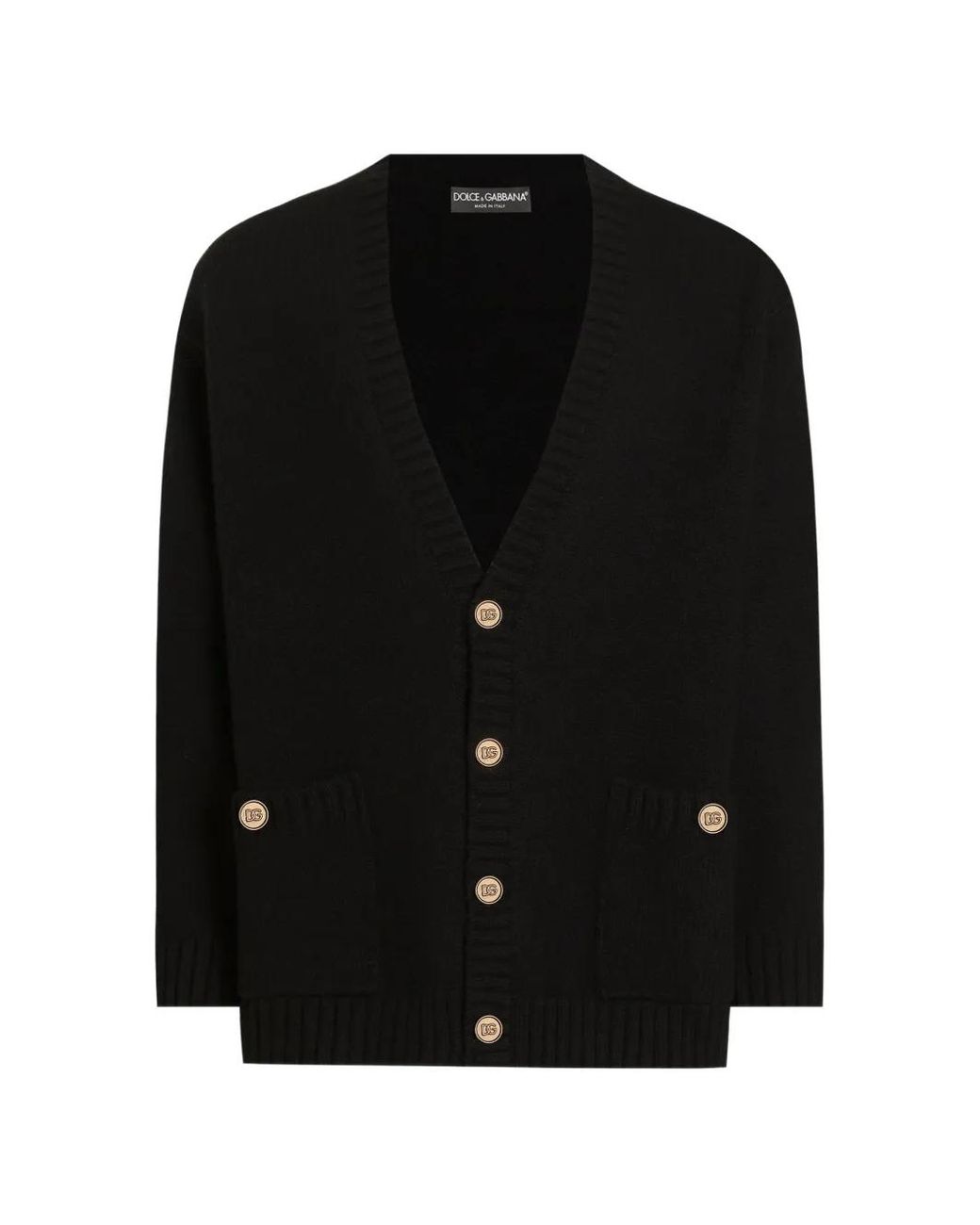 Dolce & Gabbana Black Wool Blend Cardigan for men