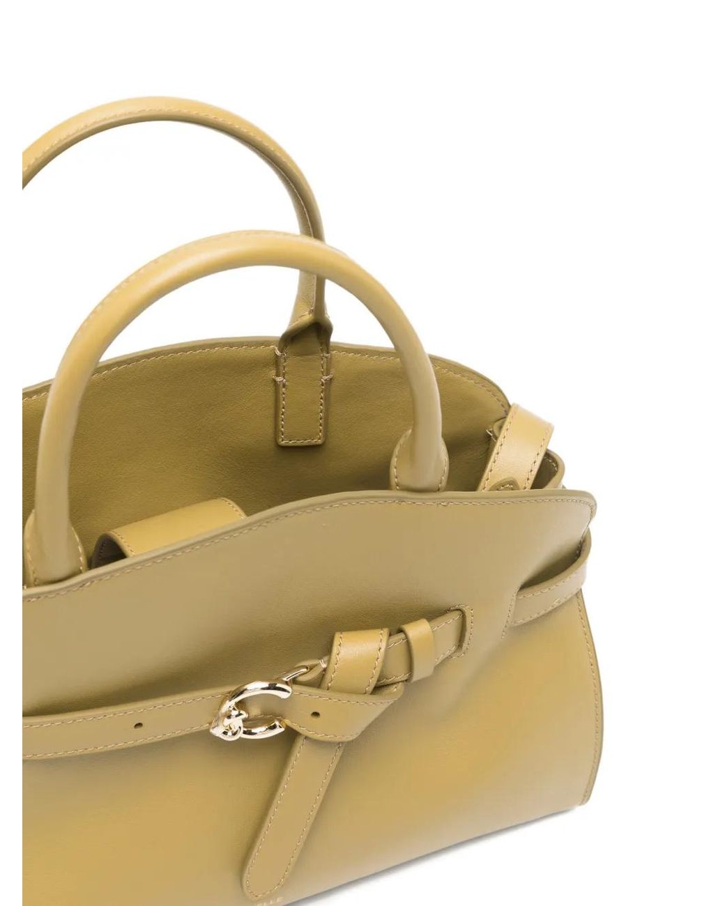 Coccinelle Metallic Buckle Leather Satchel