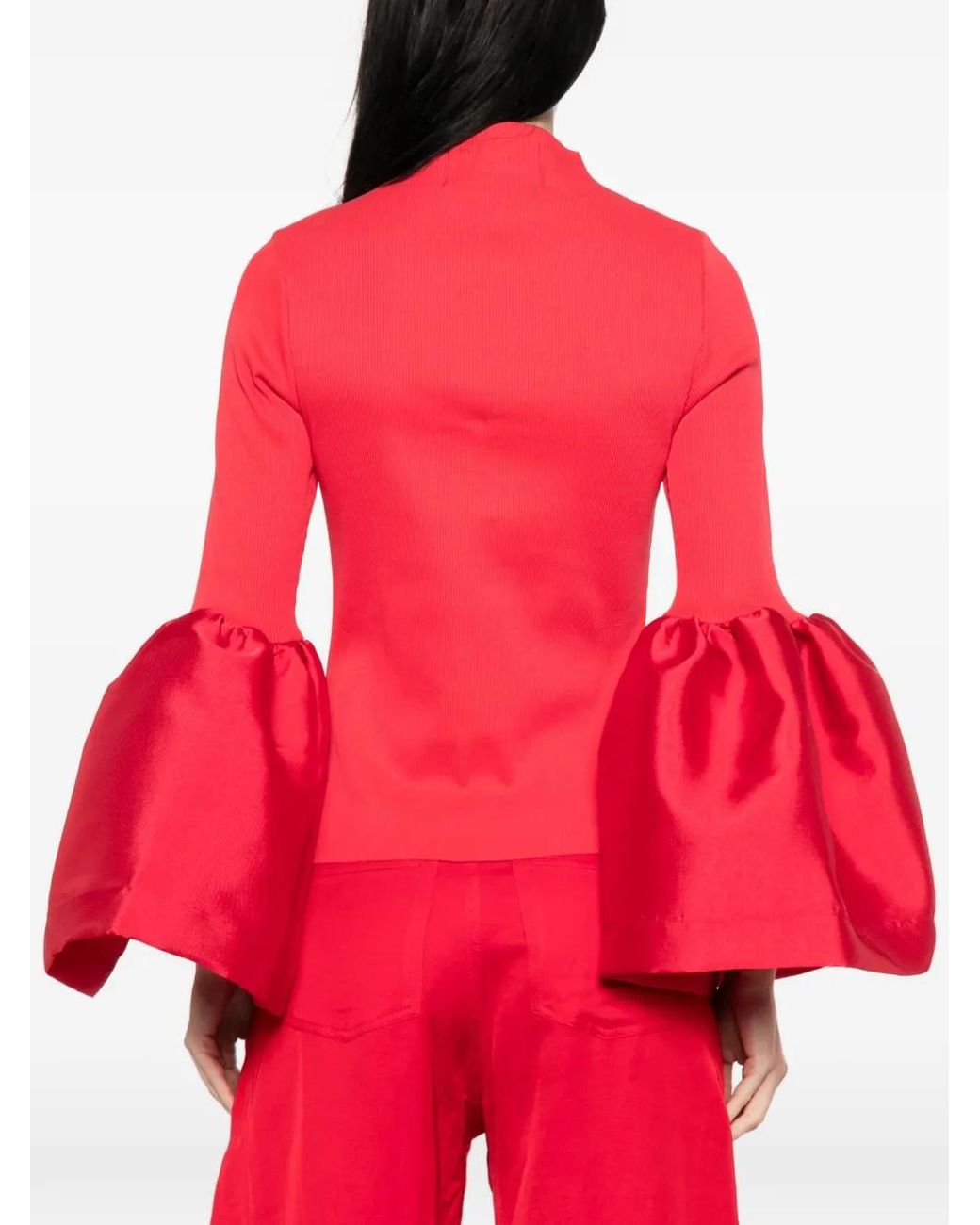 Marques'Almeida Flared-Cuff Mock-Neck Top