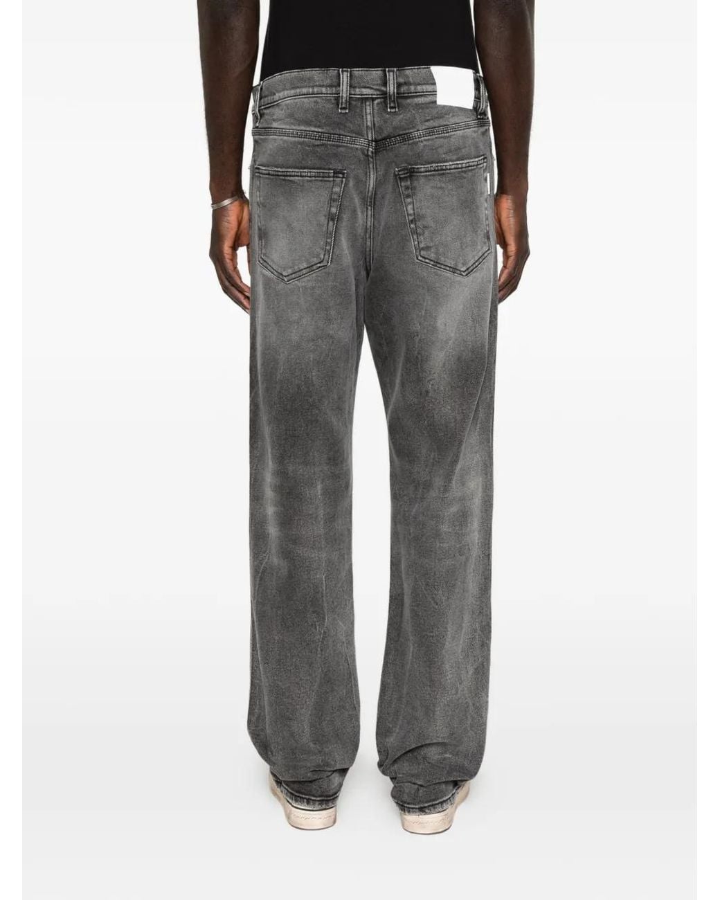 NUMERIS Gray Logo-Patch Jeans for men