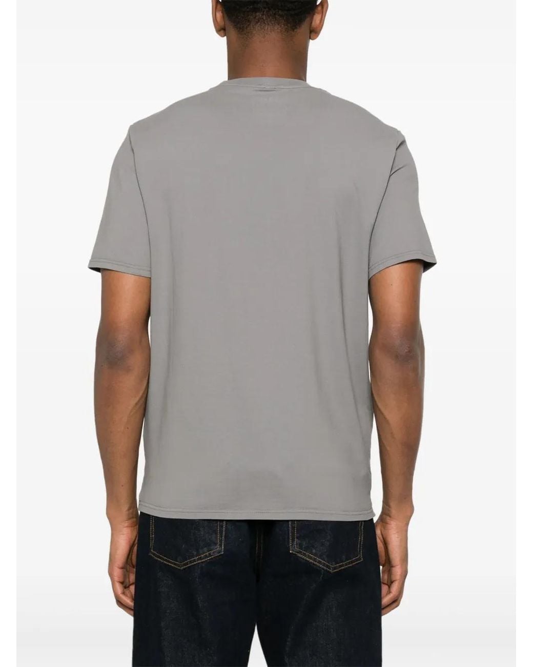 Fedeli Gray Short-Sleeve Cotton T-Shirt for men