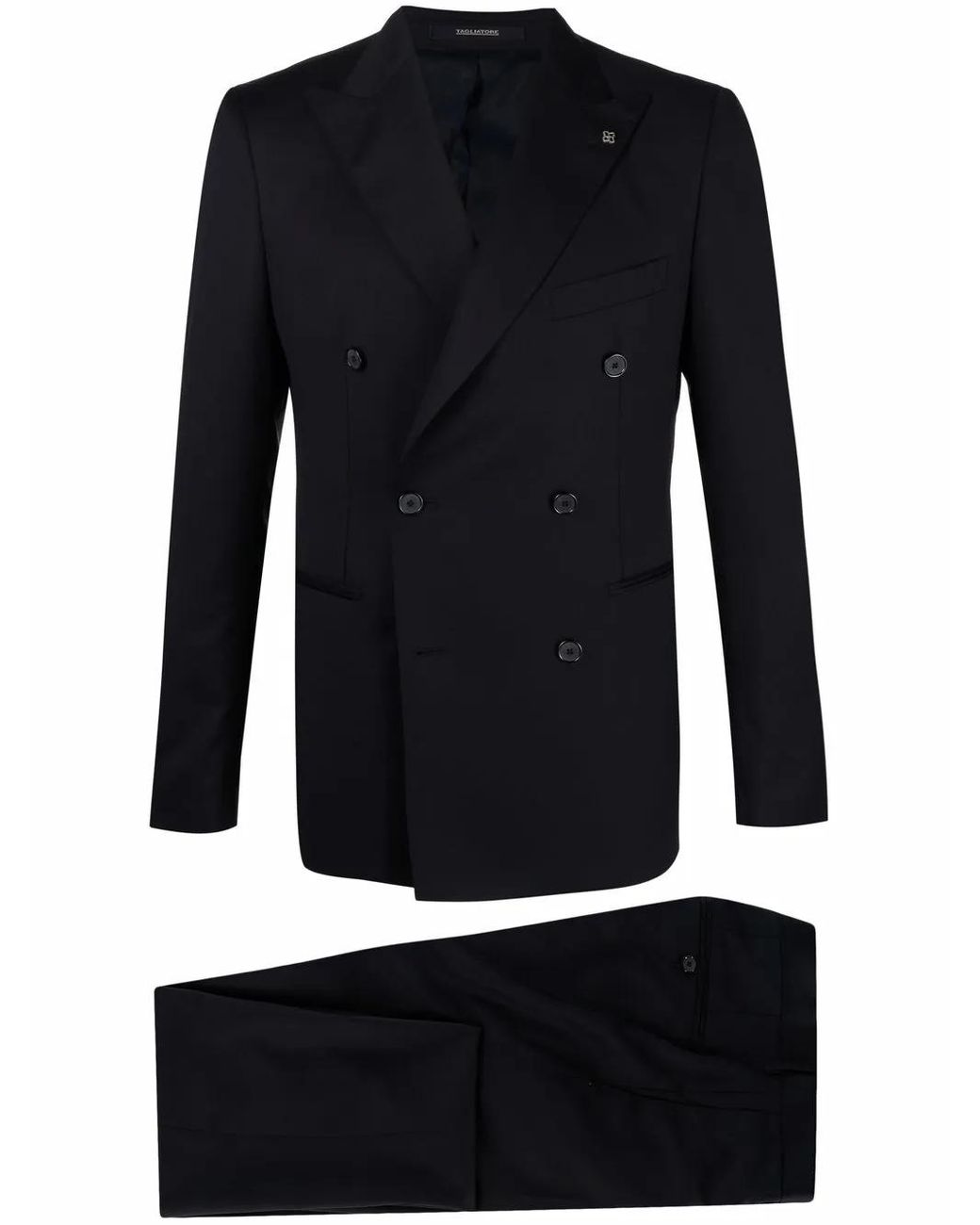 Tagliatore Blue Fitted Double-Breasted Suit for men
