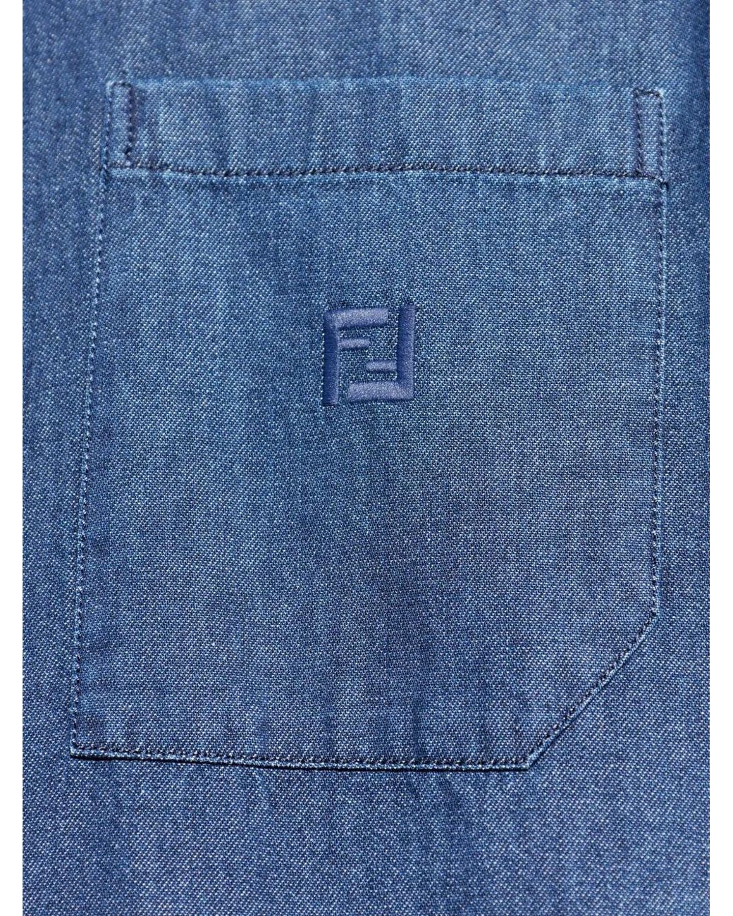 Fendi Blue Pocket Shirt for men