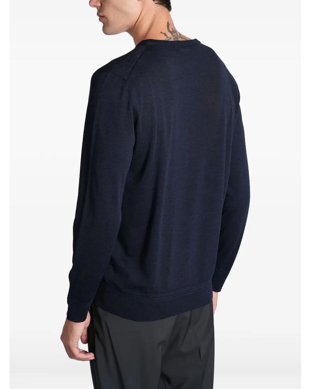 Barena Blue Round-Neck Sweater for men