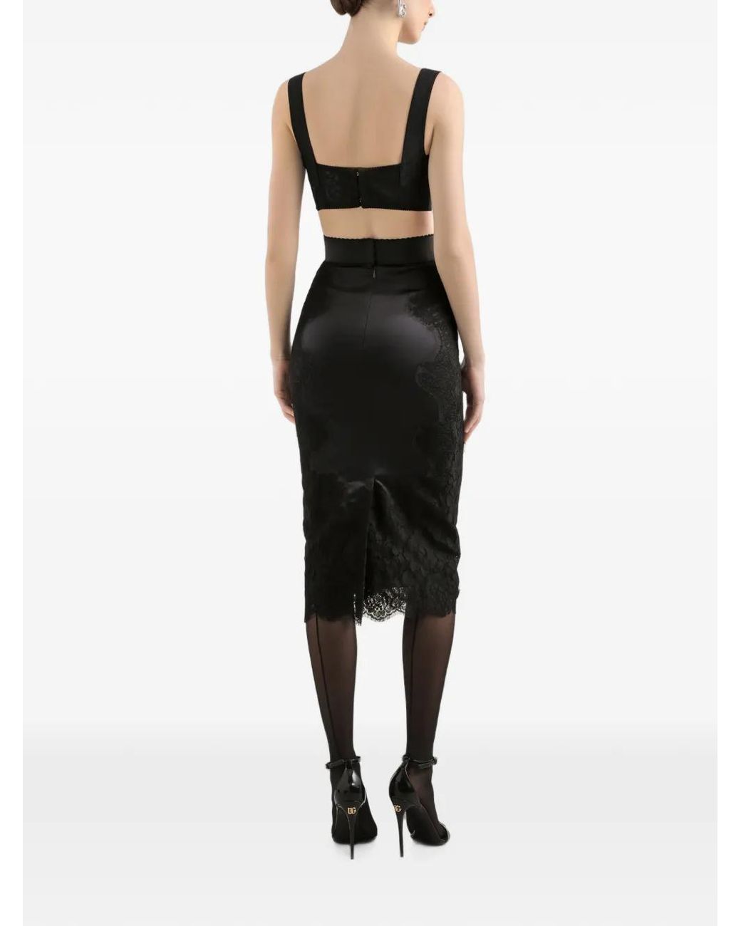 Dolce & Gabbana Black Cropped Bustier Top