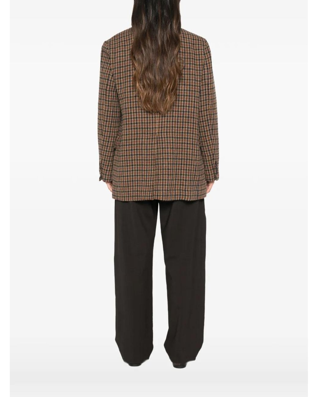 Barena Brown Checked Wool Jacket