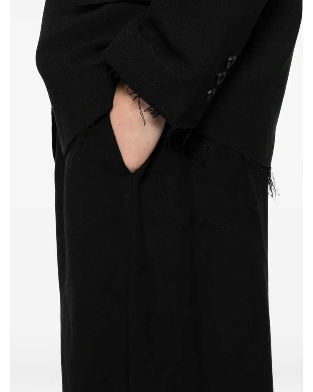 TEAM WANG design Black Draped Trousers