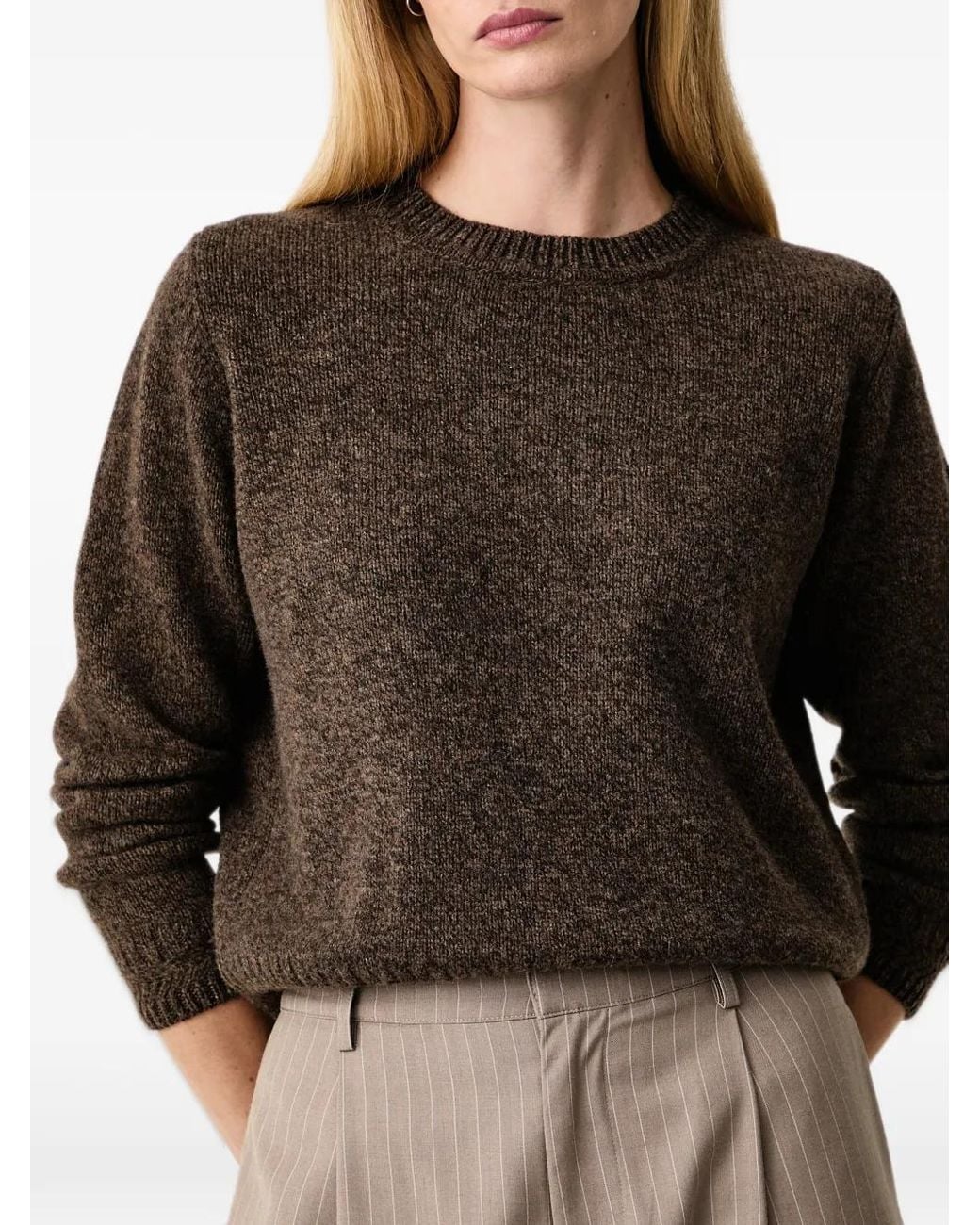 Sessun Black Silty Ribbed-Trim Sweater
