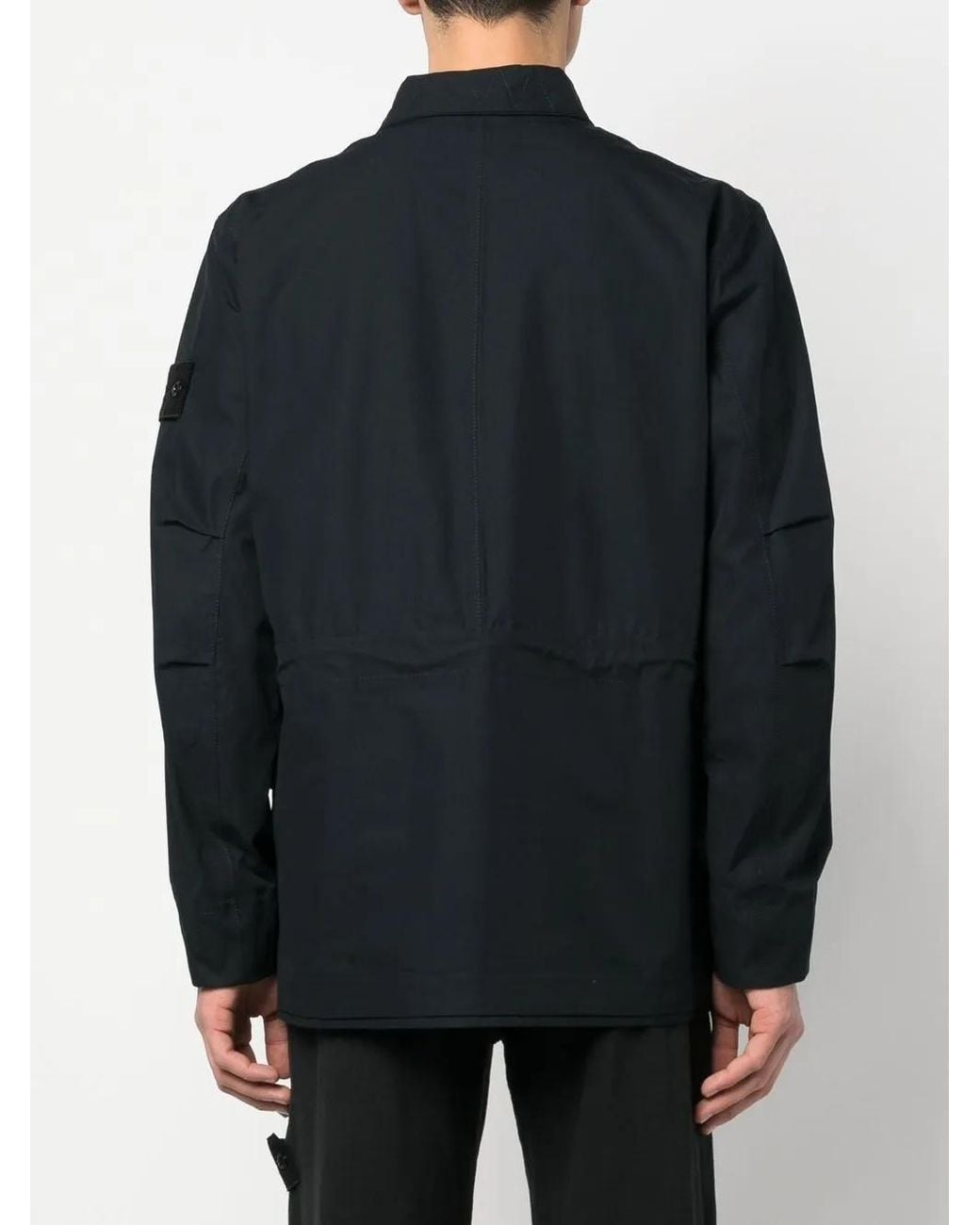 Giacca Con Applicazione Compass di Stone Island in Blue da Uomo