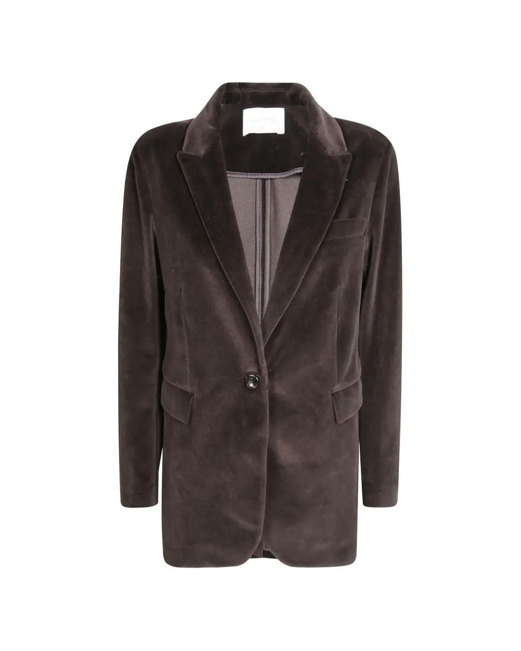 Circolo 1901 Brown Blazer En Velours À Simple Boutonnage