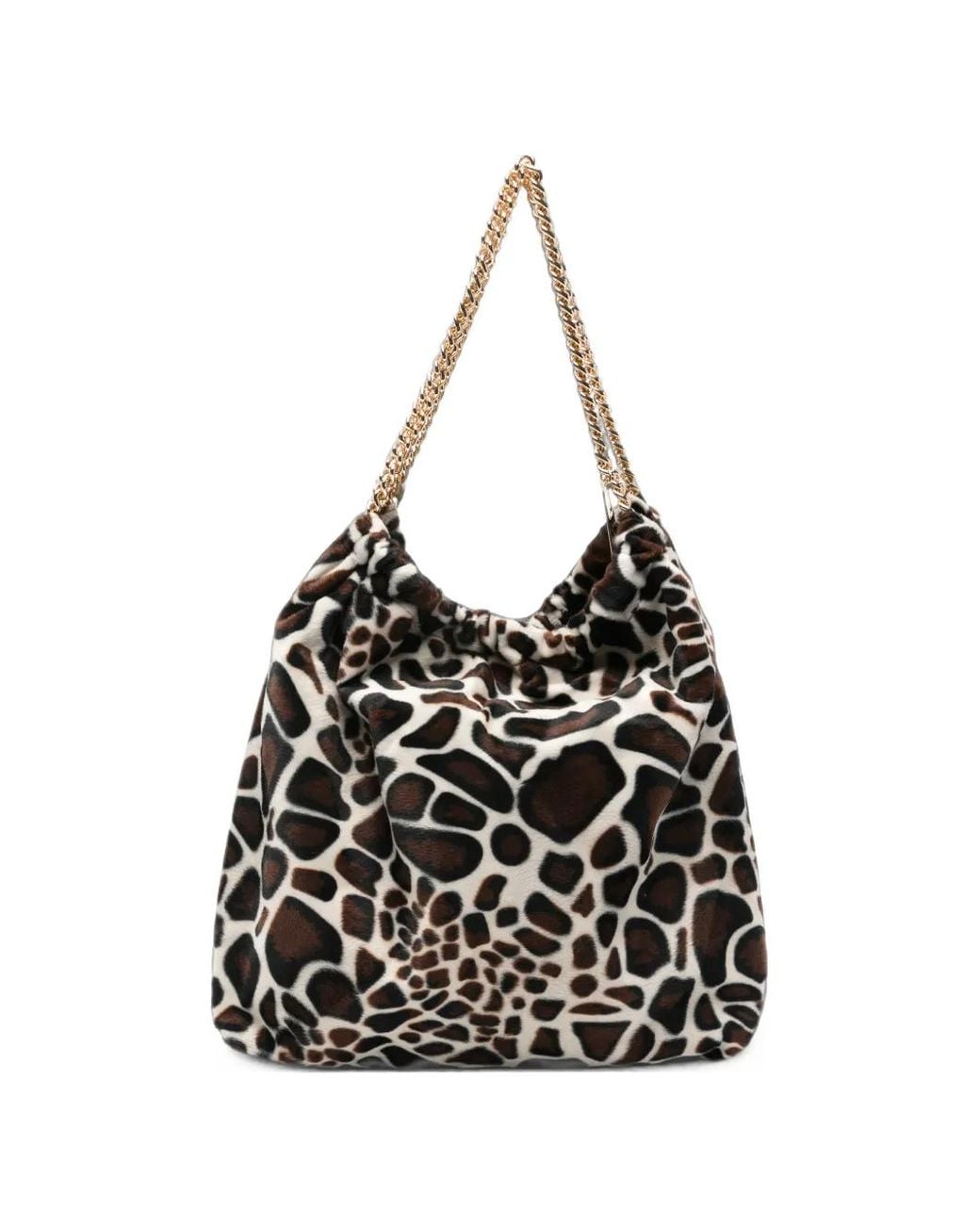 La Milanesa Black Fabiola Giraffe-Print Tote Bag