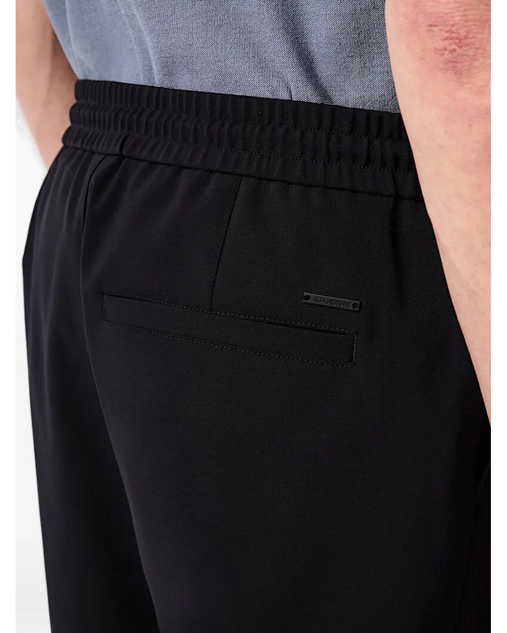 Alpha Tauri Black Pantalon À Lien De Resserrage for men