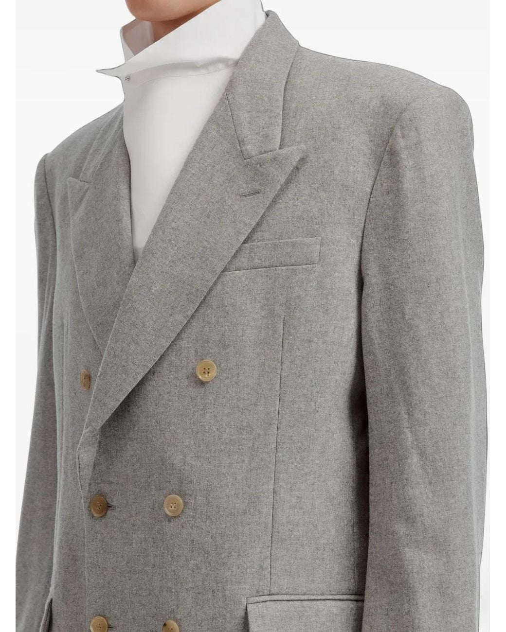 Hed Mayner Gray Double-Breasted Jacket for men