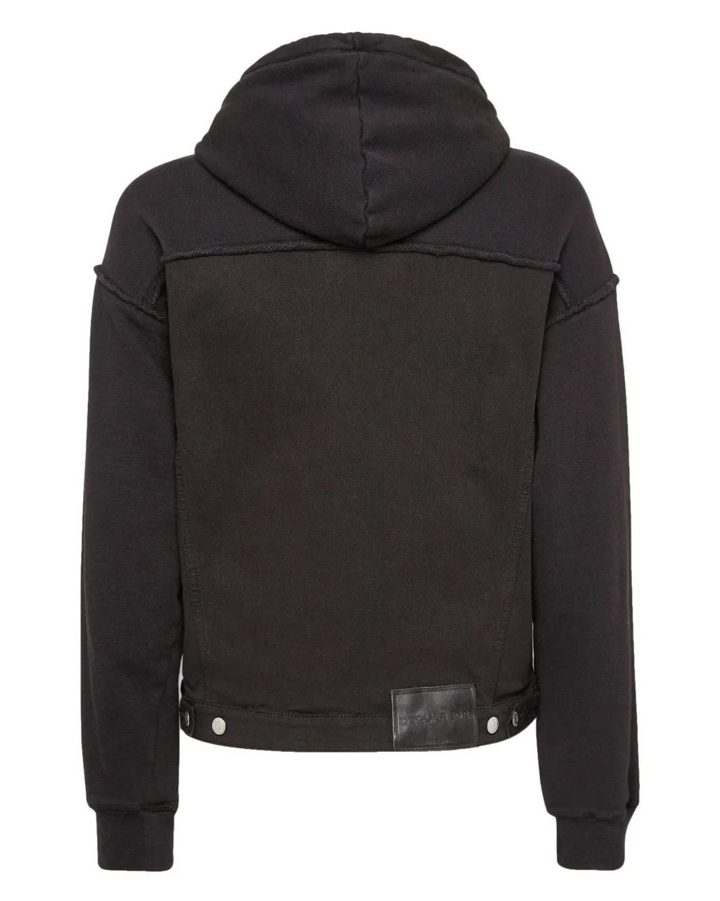 DSquared² Black Layered-Hood Denim Jacket for men