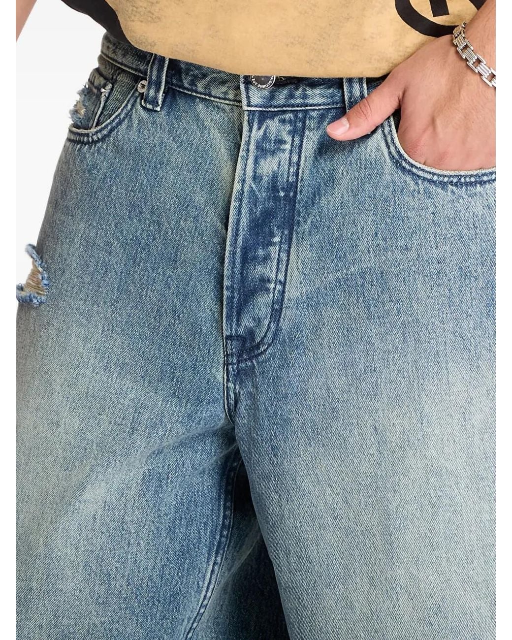 A Bathing Ape Blue Sta Denim Shorts for men