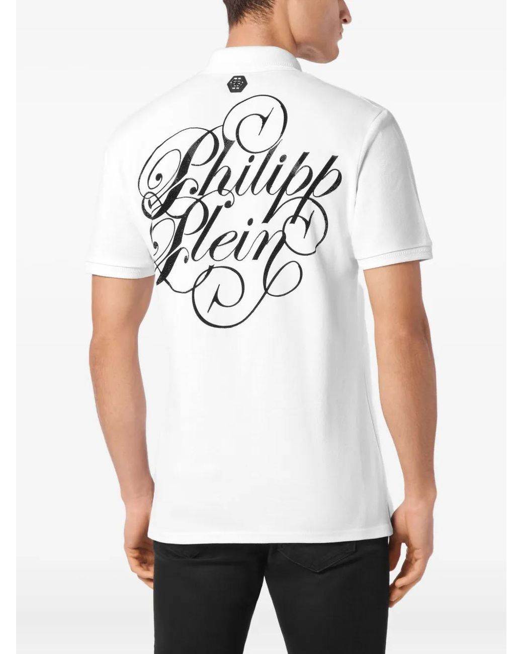 Philipp Plein Coursive Poloshirt in het White voor heren