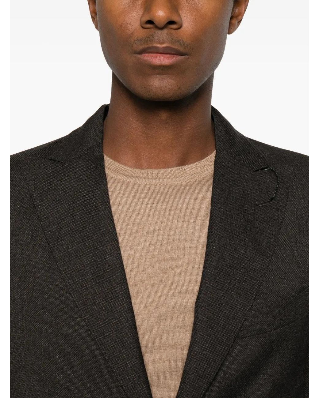 Boglioli Black Single-Breasted Notch-Lapel Blazer for men