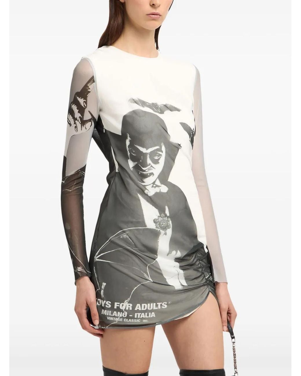 Gcds Gray Dracula Tulle Mini Dress