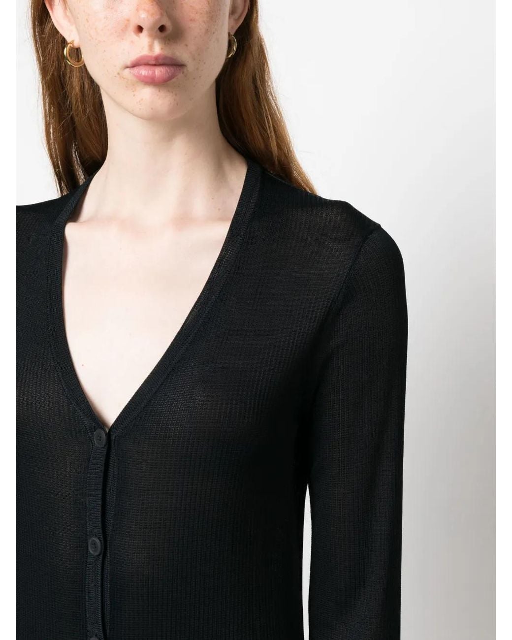 Tory Burch Black V-Neck Knitted Dress