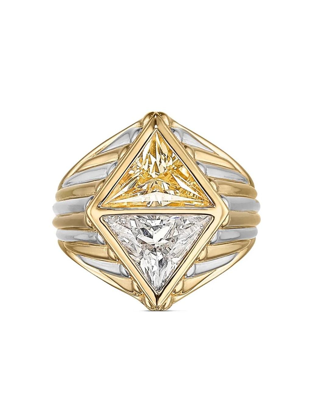 Anabela Chan Metallic 18Kt And Diamond Signet Ring