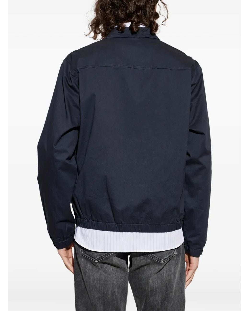 Rag & Bone Blue Logo-Embroidered Zip-Up Jacket for men