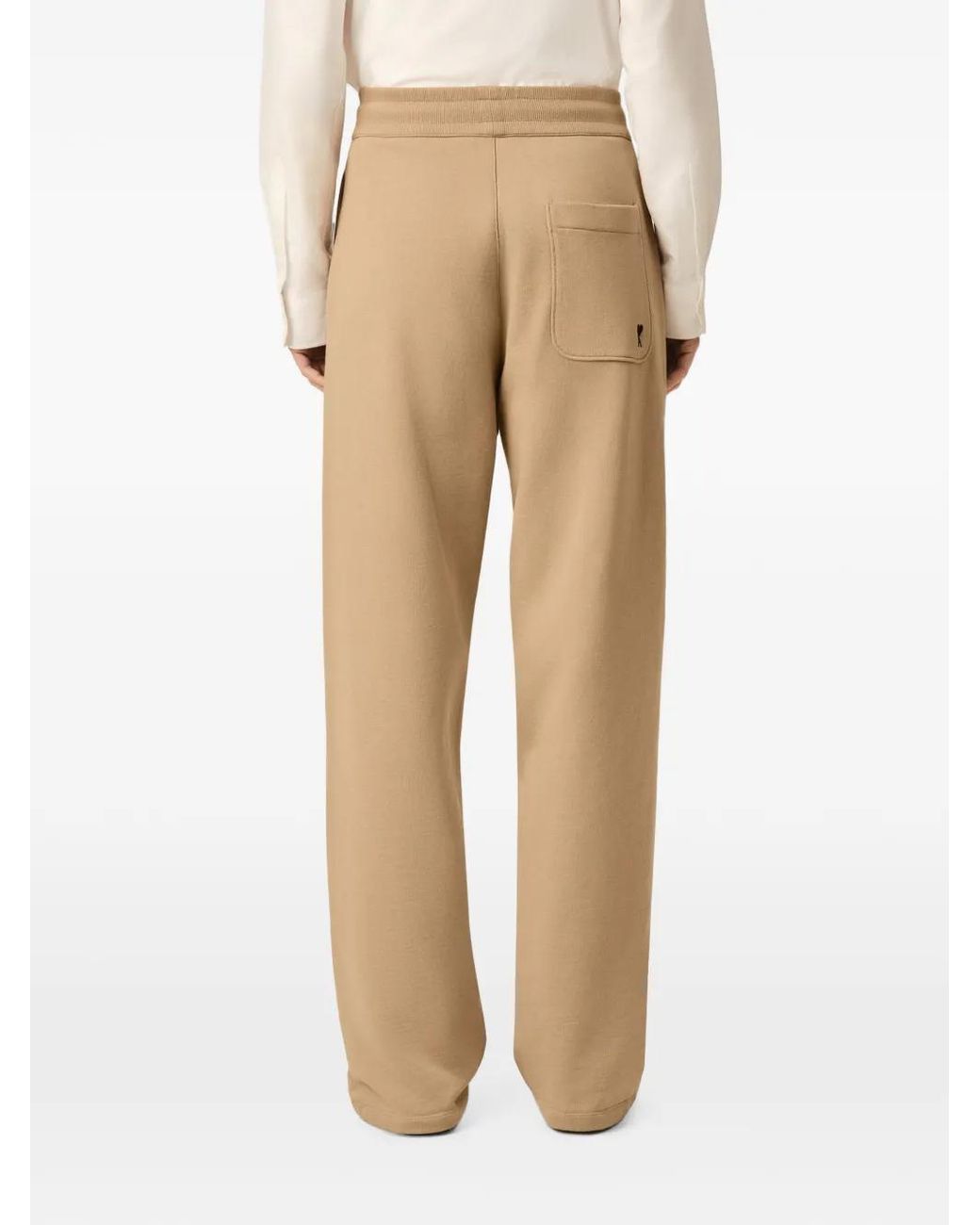 AMI Natural Cotton Track Pants With Ami De Coeur