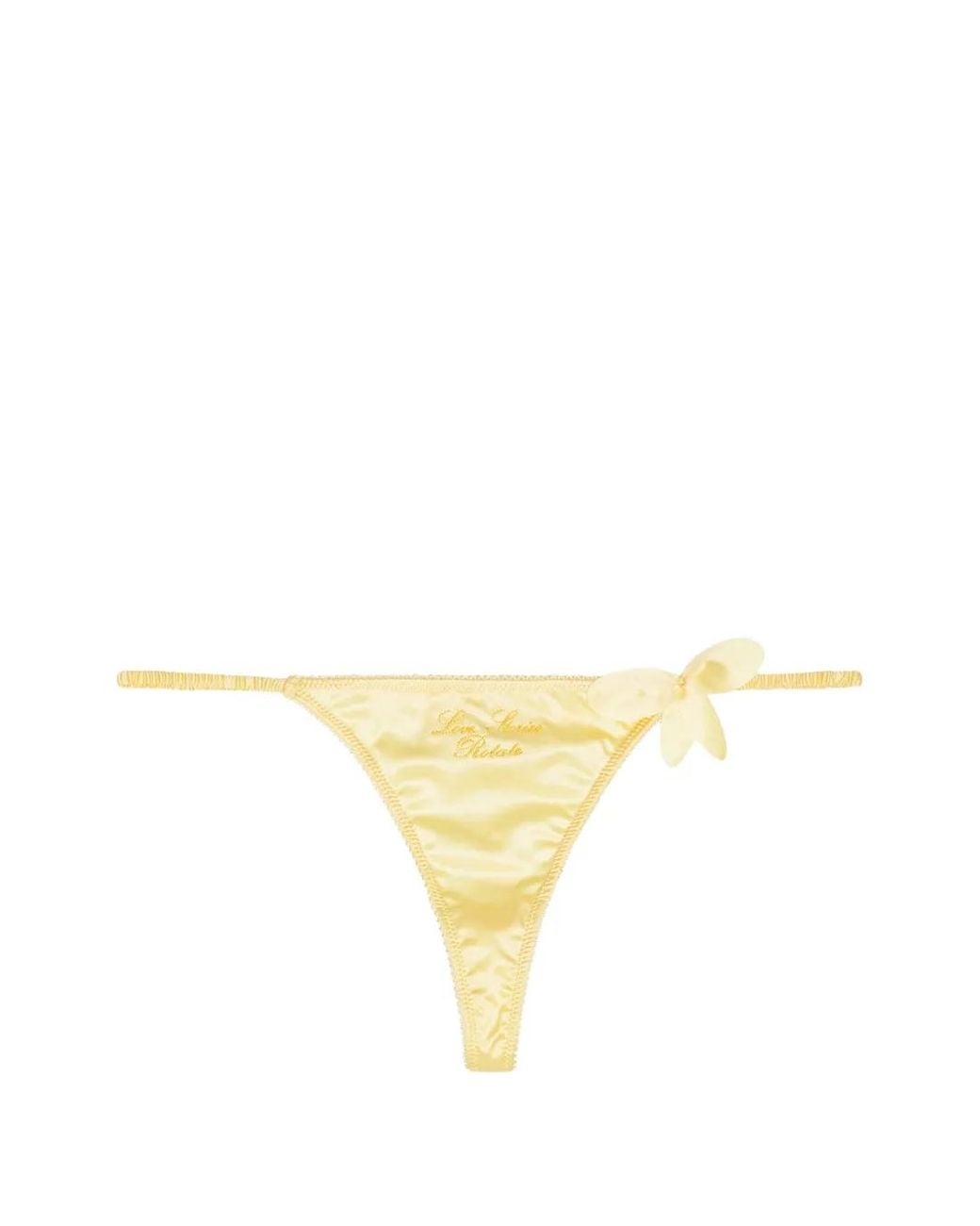 ROTATE BIRGER CHRISTENSEN Yellow Embroidery Flower Thong