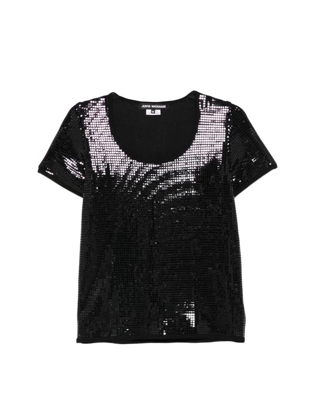 Junya Watanabe Black Sequin-Embellishment T-Shirt